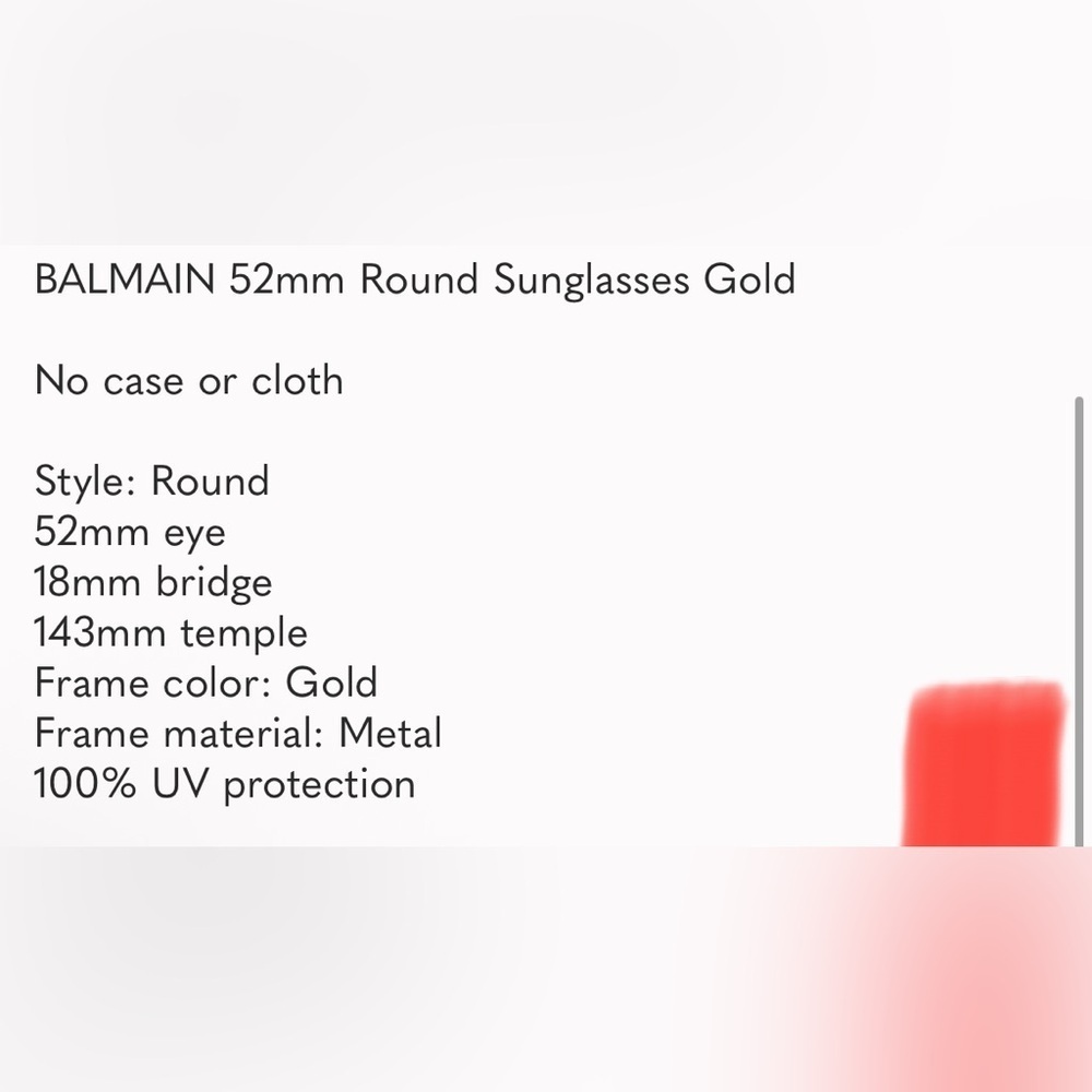 BALMAIN 52mm Round Sunglasses Gold - Picture 2 of 9